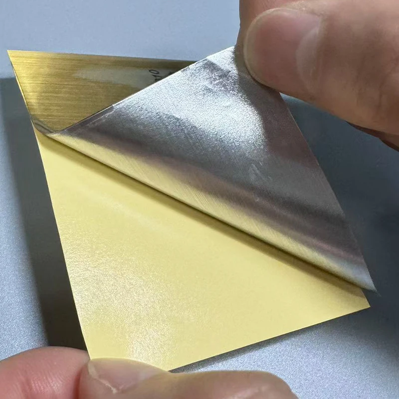 Custom 50Mic Drawbench Gold PET Adhesive Label Manufacturer 1