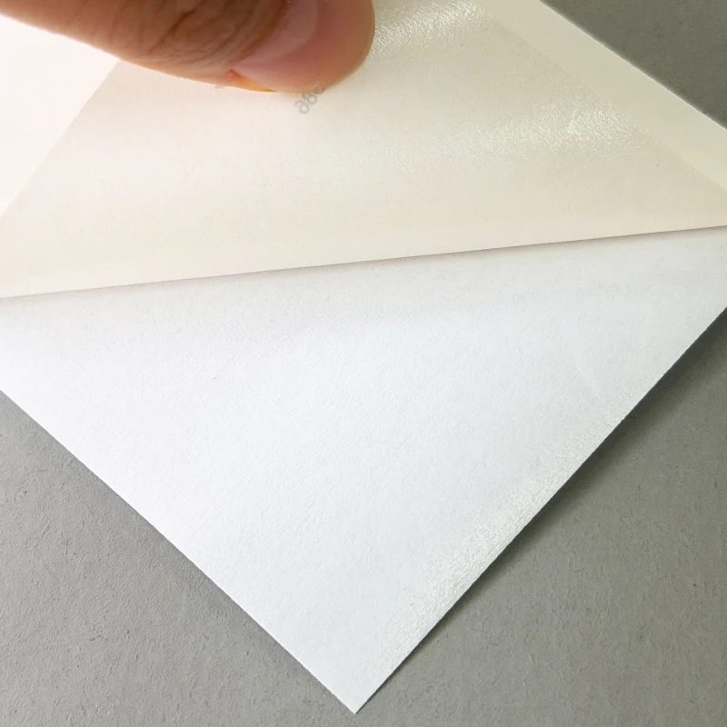 Glossy Cast Coated Paper with White Liner Adhesive 1